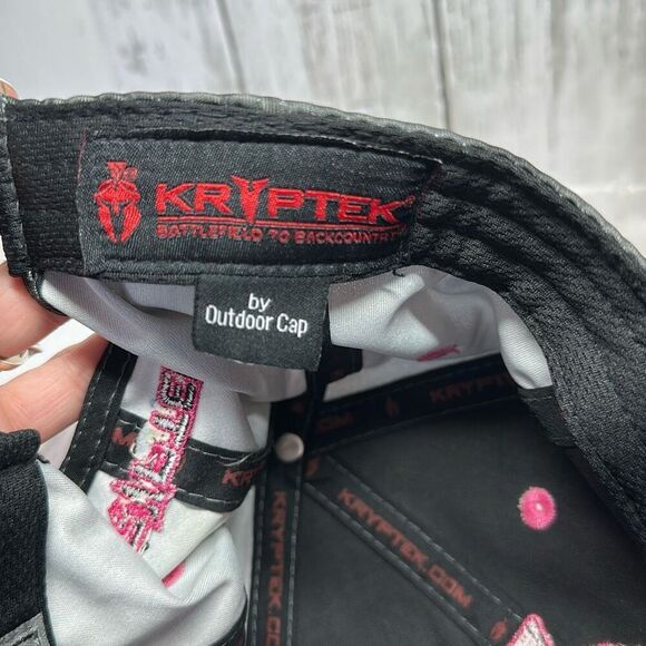 Kryptek Performance Typhon / Pink Helmet Logo Black Camo Cap Ladies Fit - Picture 5 of 7